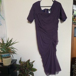 Tadashi Shoji Shidder pleat Purple Sz XL Cocktail, Short Prom, Mother of bride